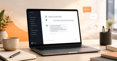 Gesprek met AI op laptop